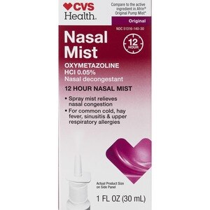 CVS Health Original 12 Hour Nasal Mist, Oxymetazoline HCI 0.05%, 1 OZ