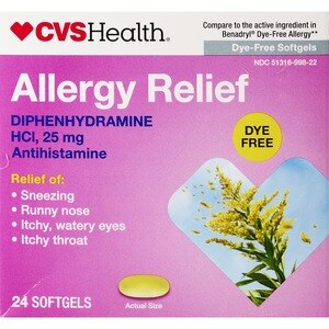 CVS Health Allergy Diphenhydramine Hydrochloride Liquid Gelcaps, 24 CT