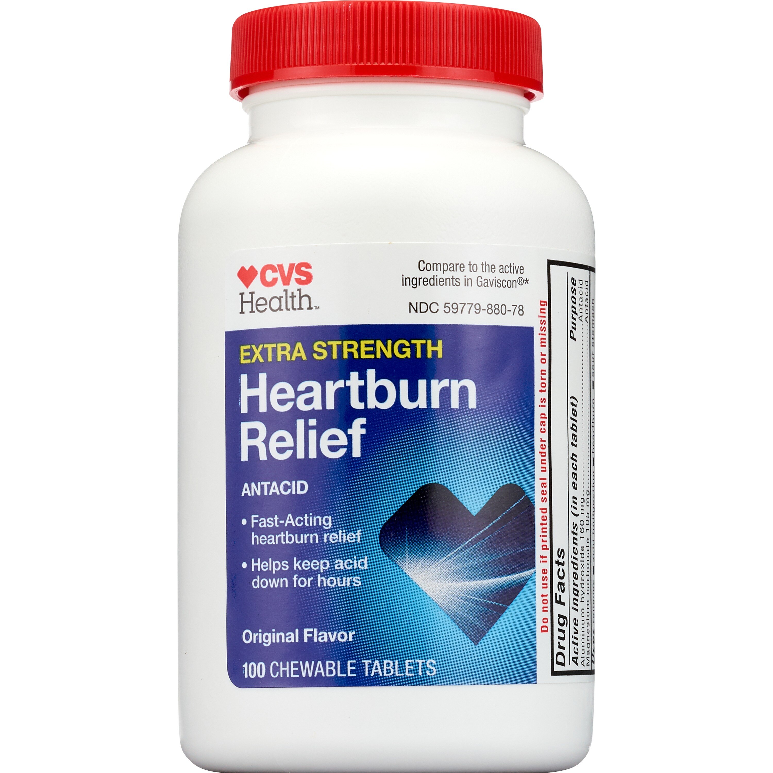 CVS Health Heartburn Relief Actacid Extra Strength Chewable Tablets