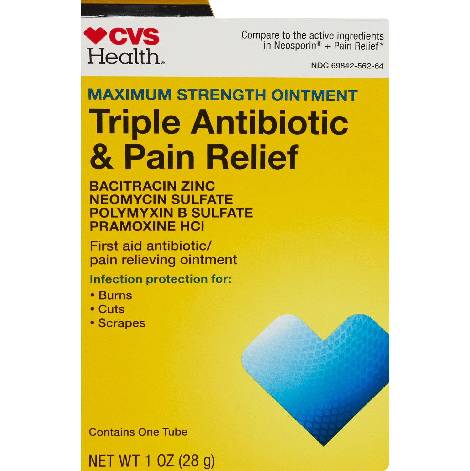 CVS Health Triple Antibiotic & Pain Relief Maximum Strength Ointment, 1 Oz