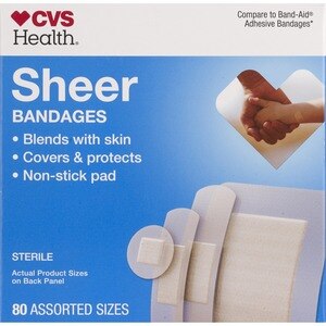 CVS Health Sheer Bandages, Assorted Sizes, 60 Ct - 80 Ct