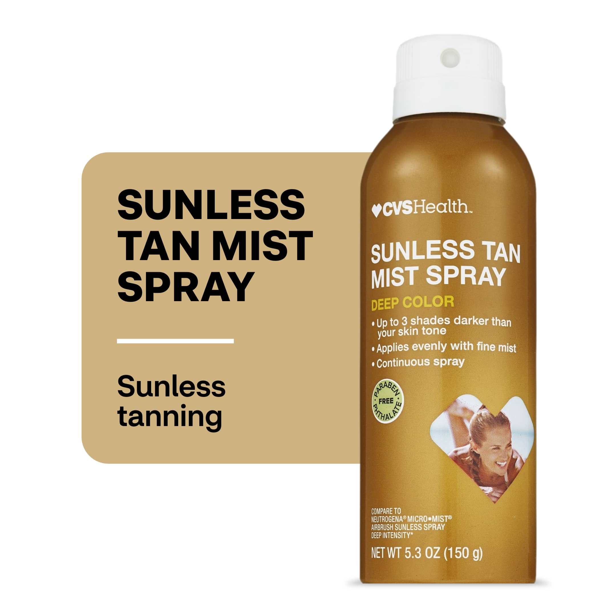 CVS Health Deep Color Sunless Tan Mist Spray, 5.3 OZ