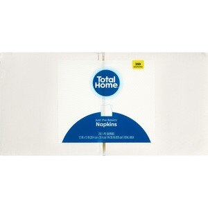 Total Home Just The Basics Napkins, White, 12in, 250 ct