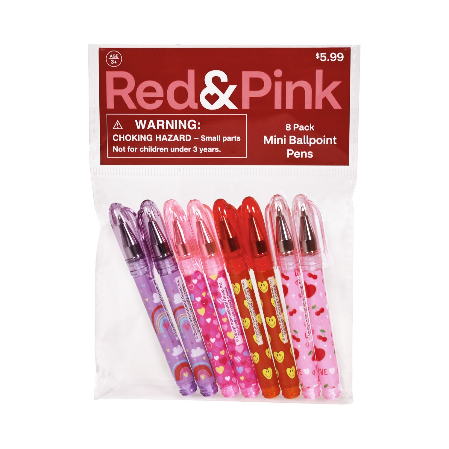 Red & Pink Mini Ball Point Pens, 8pk - 10 Ct , CVS