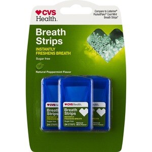 CVS Health Sugar Free Breath Strips, Peppermint, 3 Ct - 24 Ct