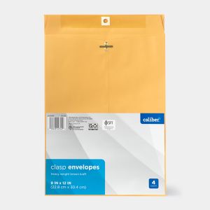 Caliber Clasp Envelopes, 9 in. x 12 in., 4 CT