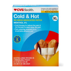 CVS Health Extra Strength Cold & Hot Medicated Patches, X-Large, 3 Ct