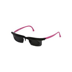 Adlens Sundials Instantly Adjustable Eyewear Sunglass 1 in. x 2 in., Black & Pink Frame