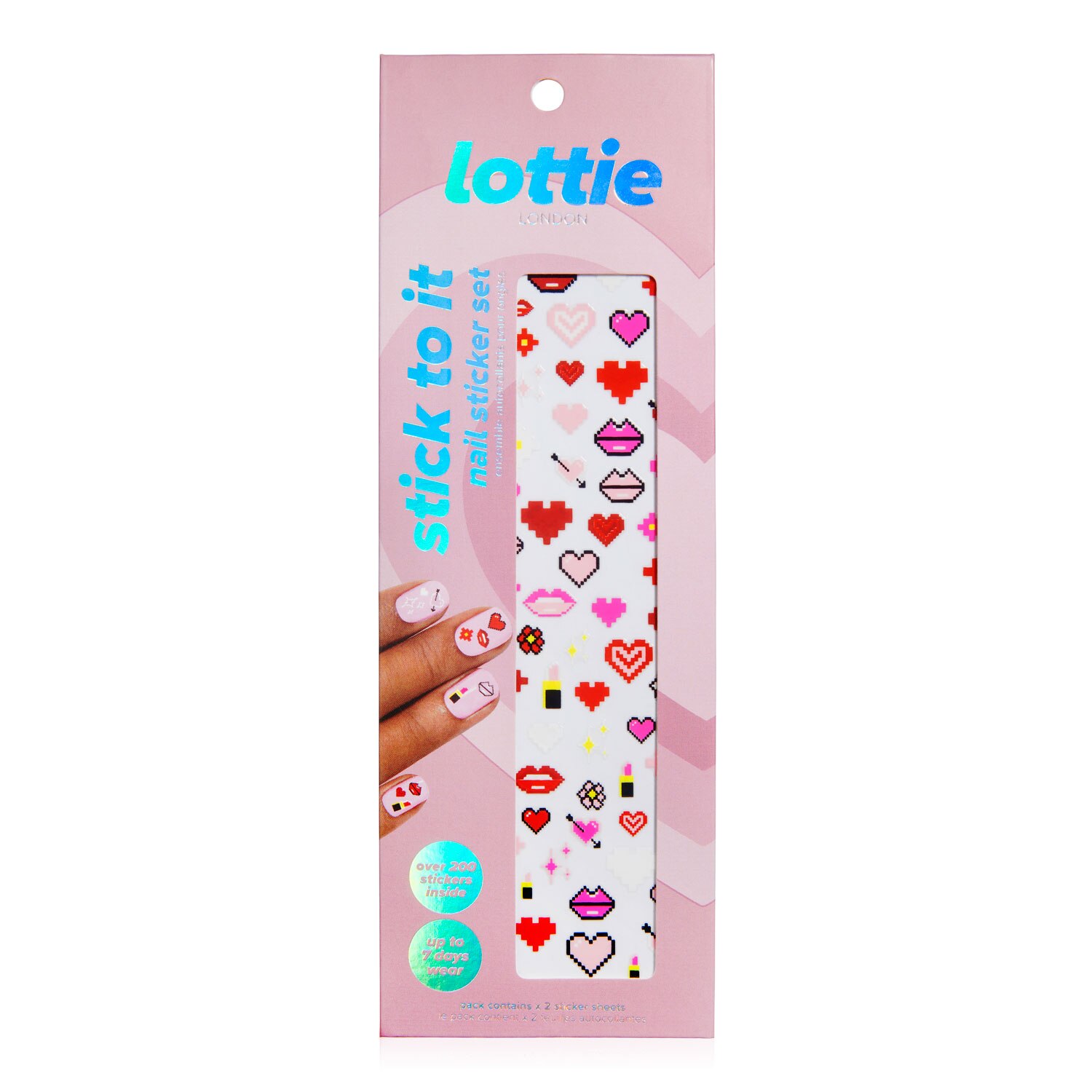 Lottie London Stick To It Nail Stickers, Hearts , CVS