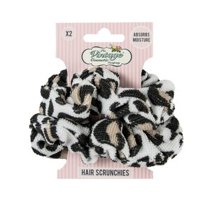 The Vintage Cosmetic Company 2 Piece Leopard Print Microfibre Hair Scrunchies