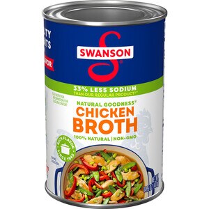 Swanson Natural Goodness 33% Less Sodium Chicken Broth, Can, 14.5 oz