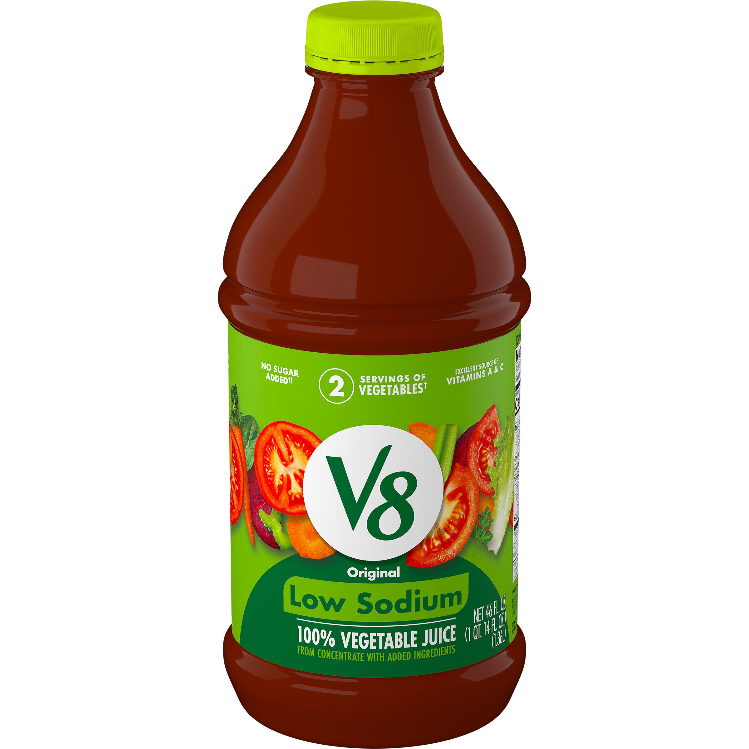 V8 Low Sodium Original 100% Vegetable Juice, 46 Oz, Bottle , CVS