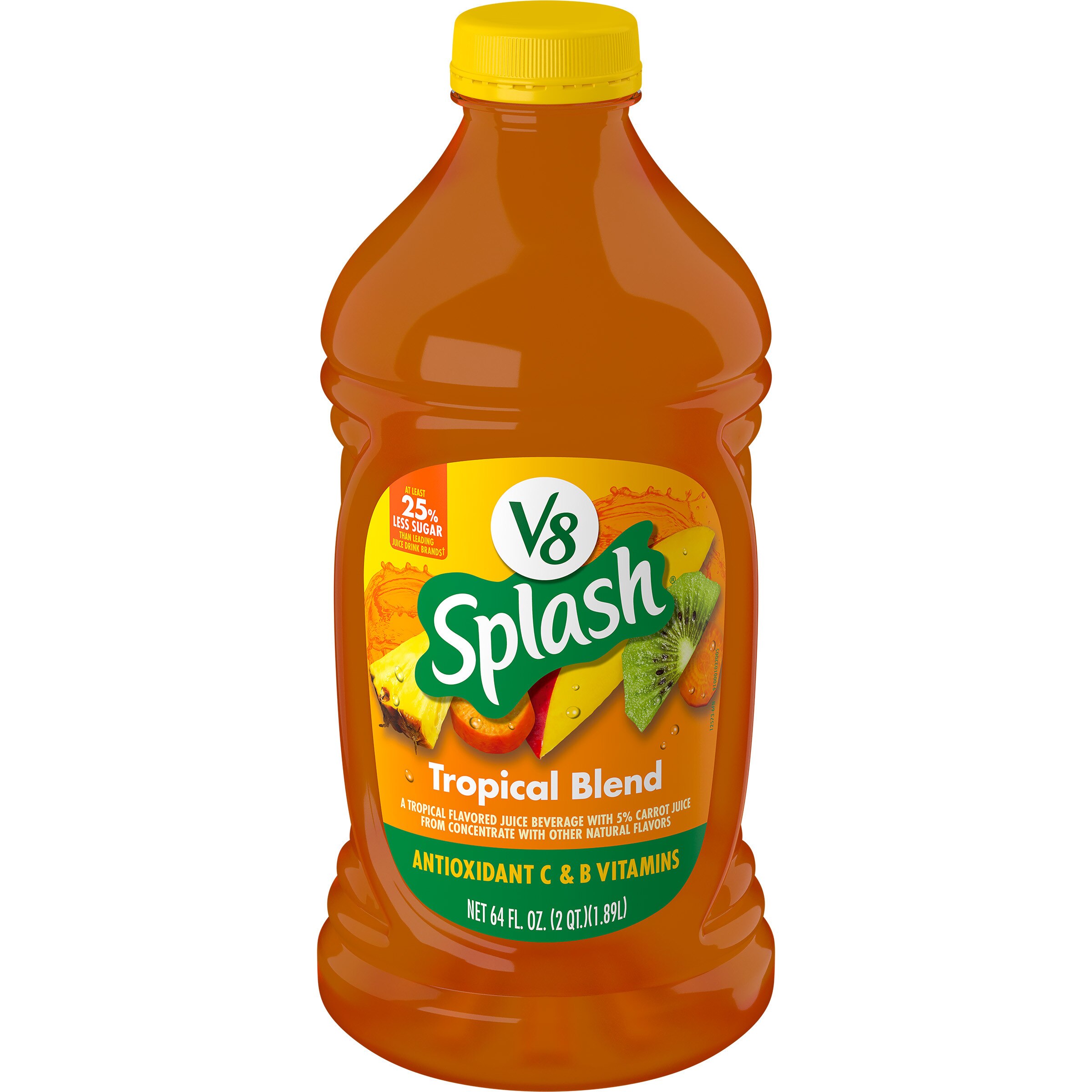 V8 Splash Tropical Fruit Blend Flavored Juice Beverage, 64 FL OZ Bottle