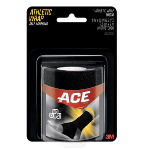 ACE Brand Athletic Wrap, Black, 3in. X 80in., 1 Pack , CVS