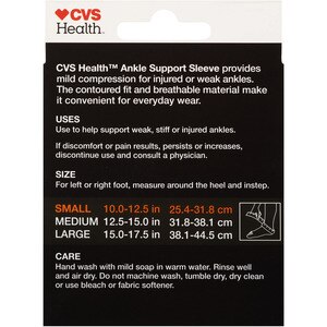 Ace Ankle Support Size Chart
