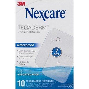 Nexcare Tegaderm Waterproof Transparent Dressing, Assorted Pack, 10 Ct , CVS