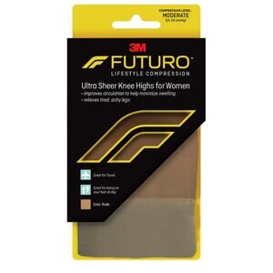Futuro Moderate Compression Ultra Sheer Knee Highs, Nude