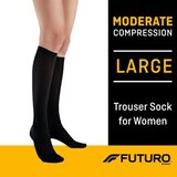 Futuro Moderate Compression Trouser Socks for Women, Black, thumbnail image 2 of 5