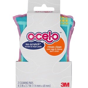  O-cel-o No-Scratch Scrub & Wipe Pads, 2 Pack 