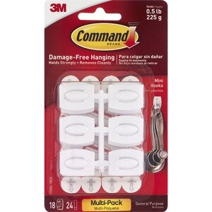 Command Damage-Free Hanging Mini Hooks, 18 Ct , CVS
