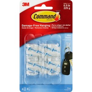 Command Damage-Free Mini Hooks Hanging Hooks & Strips, 6 Ct , CVS