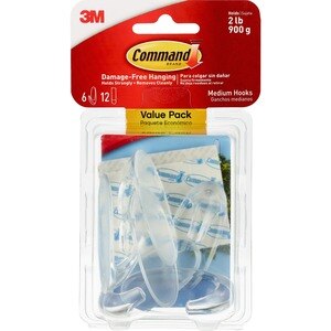 Command Damage-Free Hanging Medium Hooks & Strips Value Pack, 6 Ct , CVS