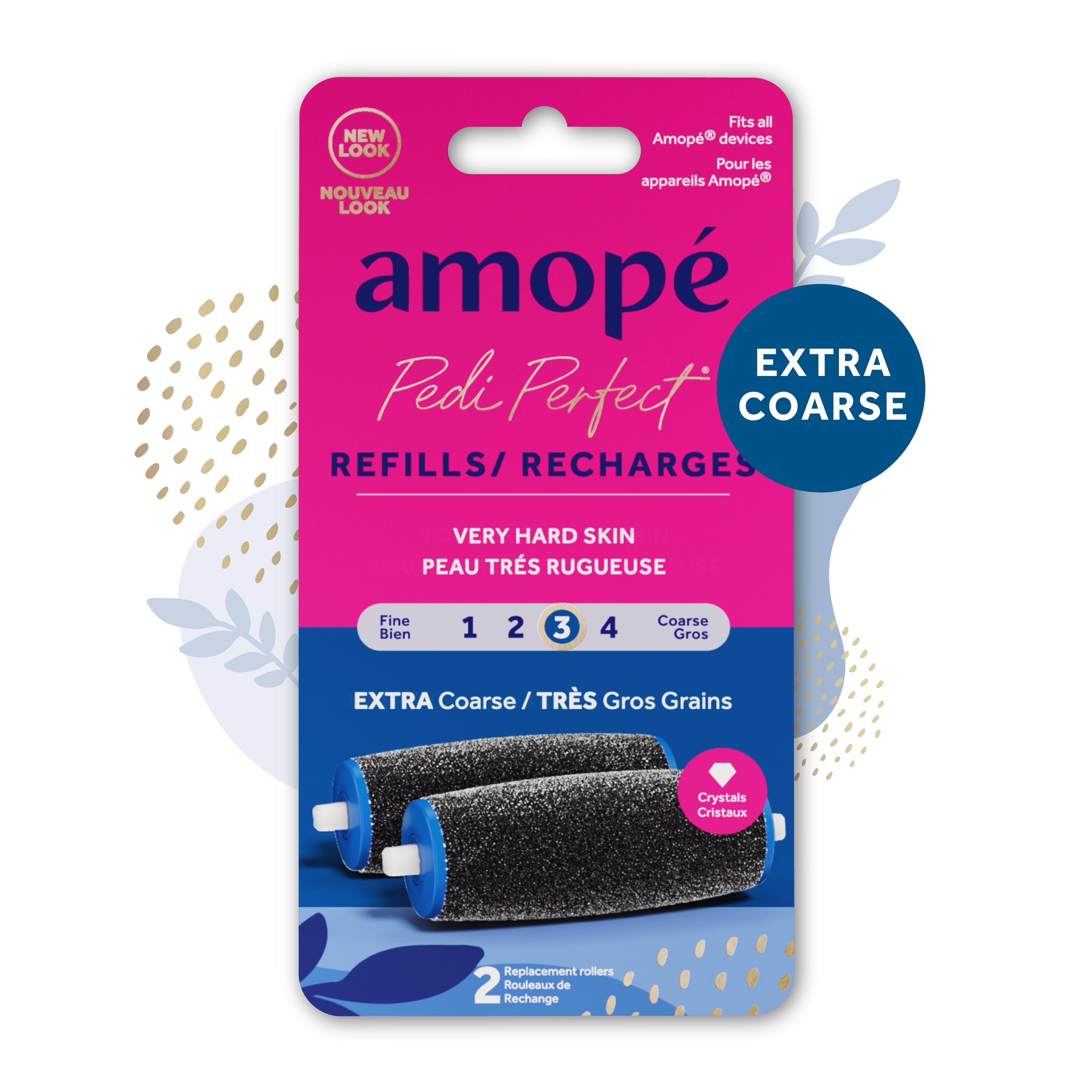 Amope Pedi Perfect Electronic Foot File Extra Coarse Diamond Crystals Refills, 2 ct | CVS