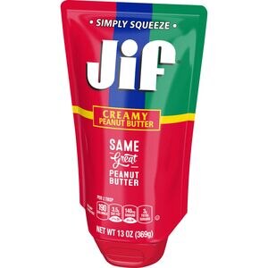 Jif Squeeze Creamy Peanut Butter, Smooth & Creamy Texture, Portable Peanut Butter Pouch, 13 OZ