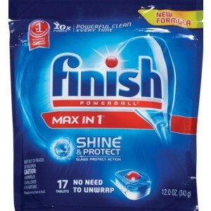 Finish Powerball Tabs Shine & Protect Max In 1 Automatic Dishwasher Detergent, 17 Ct , CVS