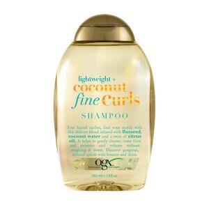 OGX Fine Curls Lightweight Coconut Water Shampoo for Curly Hair, 13 OZ