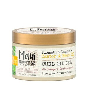 Maui Moisture Strength & Length + Castor & Neem Oil Curl Oil Gel, 12 OZ