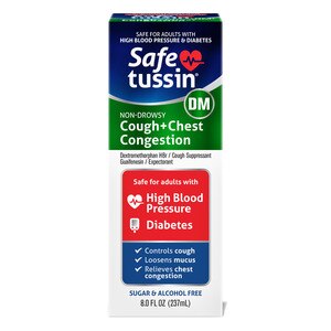 Safetussin DM - Jarabe para la tos y la congestión, no produce somnolencia, 8 oz
