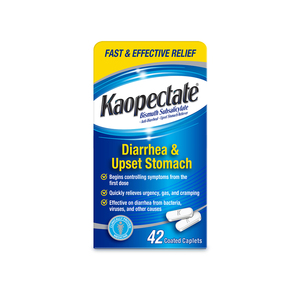 Kaopectate Anti Diarrheal & Upset Stomach Reliever, Coated Caplets, 42 CT