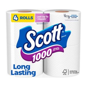 Scott 1000 Sheets Per Roll Toilet Paper, Bath Tissue, 4 Ct - 1000 Ct , CVS
