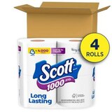 Scott 1000 Sheets Per Roll Toilet Paper, Bath Tissue, 4 ct, thumbnail image 2 of 9