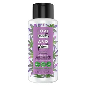 Love Beauty & Planet Vegan, Paraben-free, Silicone-free, Cruelty-free Hemp Seed Oil and Nana Leaf Sulfate Free Shampoo For Nourished Hair, 13.5 OZ