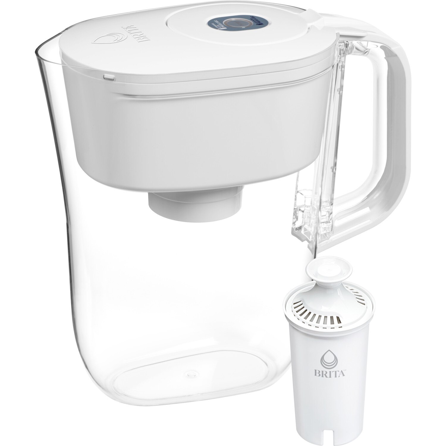 Brita Small 6 Cup Water Filter Pitcher with 4 Standard Replacement Filters,  BPA Free - Metro, White