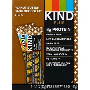 Kind Snacks Peanut Butter Dark Chocolate + Protein Bar, 4 CT, 5.6 OZ