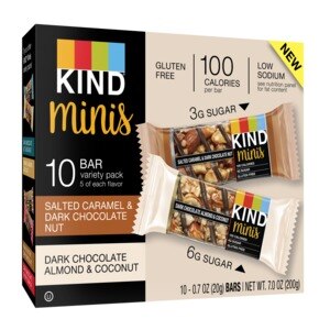  Kind Minis Salted Caramel Dark Chocolate and Almond Coconut, 10 CT 