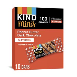 Kind Mini's Peanut Butter Dark Chocolate Bars, 10 CT