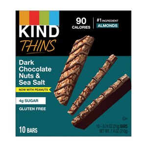 Kind Thins, Dark Chocolate Nuts & Sea Salt, 10 Ct - 0.74 Oz , CVS