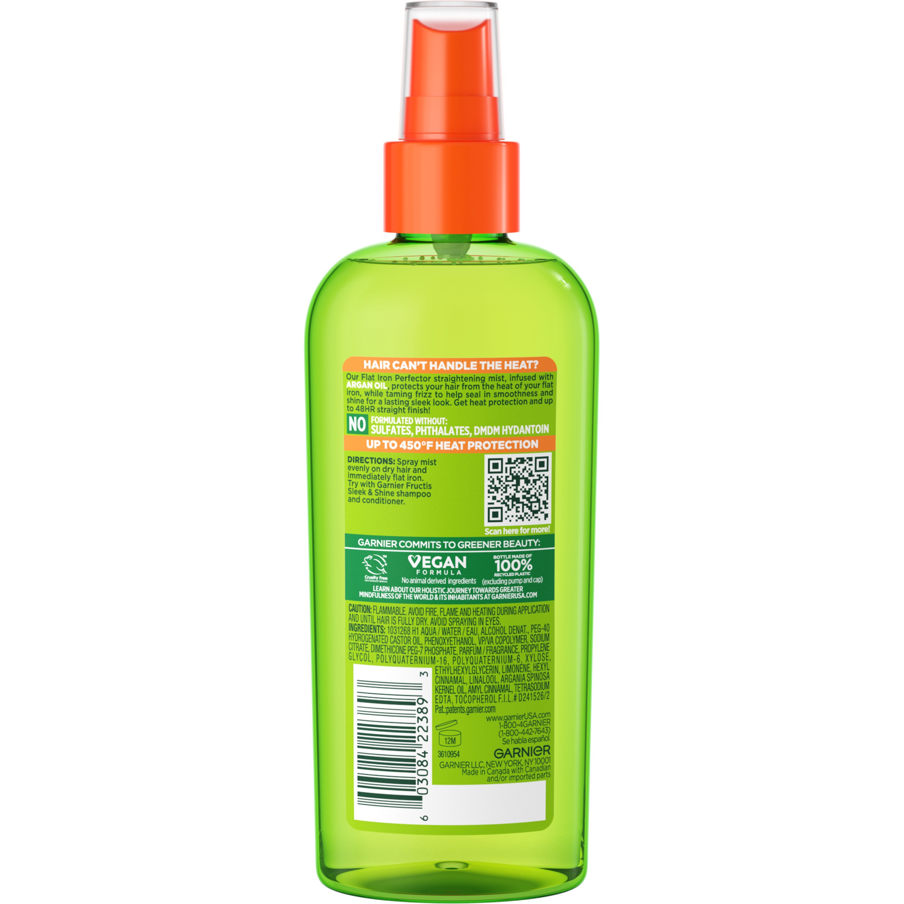Garnier Fructis Sleek & Shine Flat Iron Perfector Straightening Mist, 6 OZ Garnier Fructis Sleek & Shine Flat Iron Perfector Straightening Mist, 6 OZ
