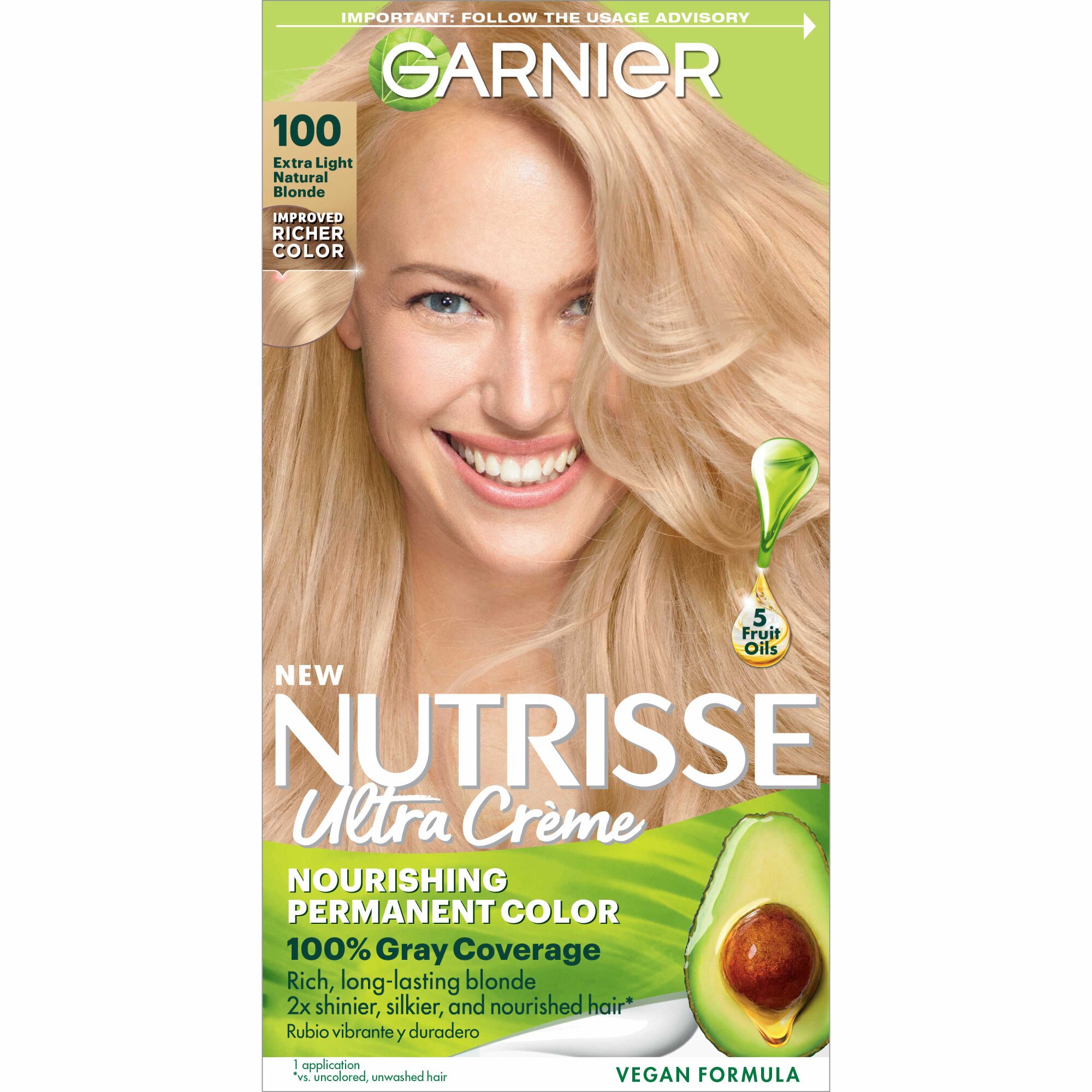 Garnier Nutrisse Nourishing Permanent Hair Color Creme, 100 Extra Light Natural Blonde , CVS