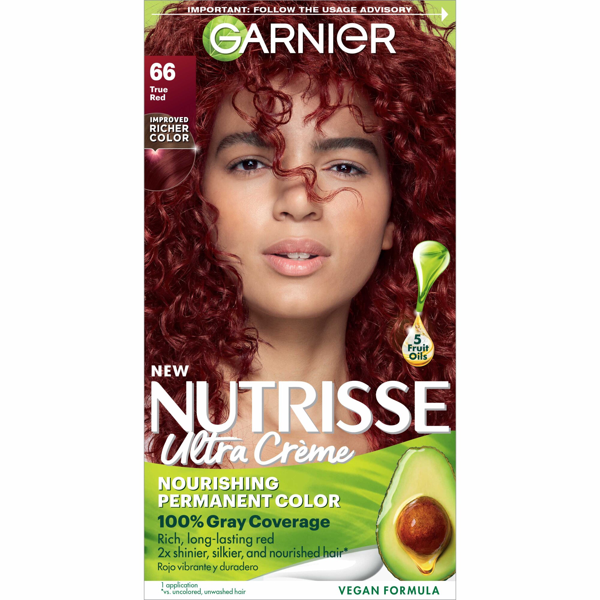Garnier Nutrisse Nourishing Permanent Hair Color Creme, 66 True Red , CVS