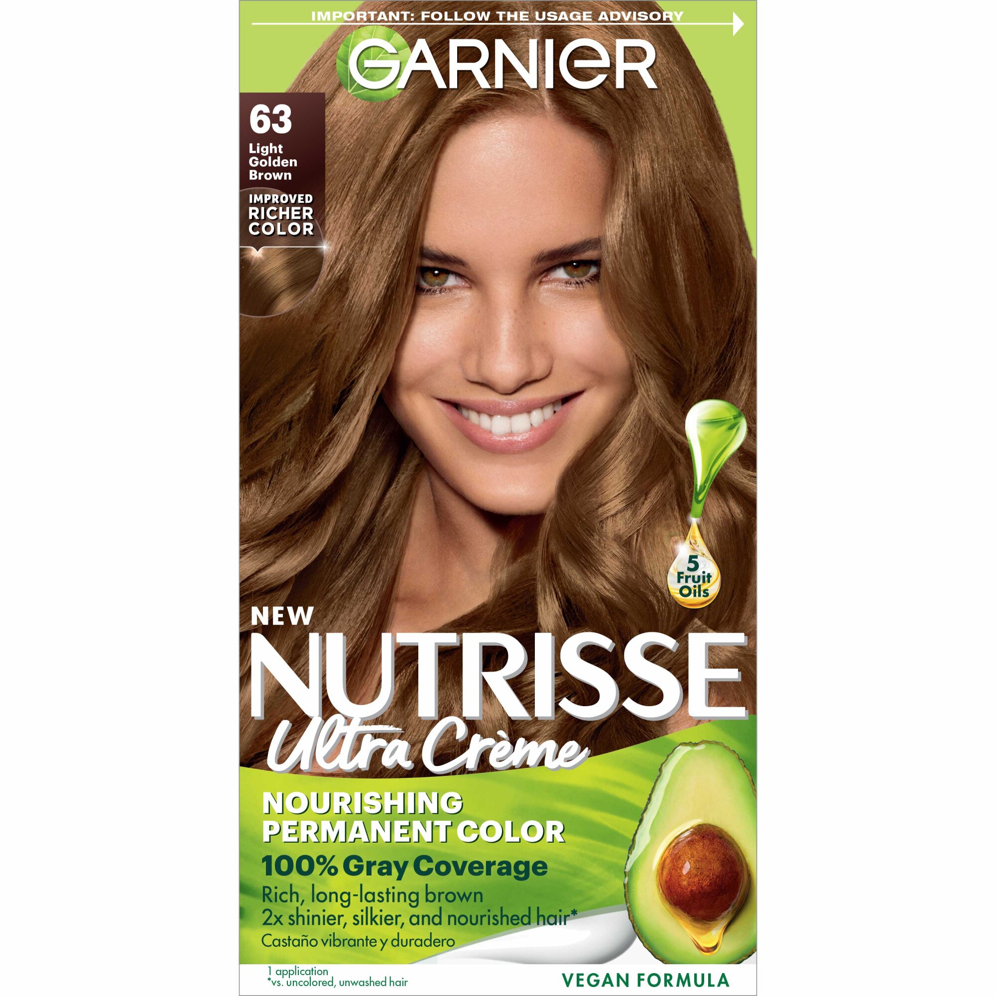 Garnier Nutrisse Nourishing Permanent Hair Color Creme, 63 Light Golden Brown , CVS