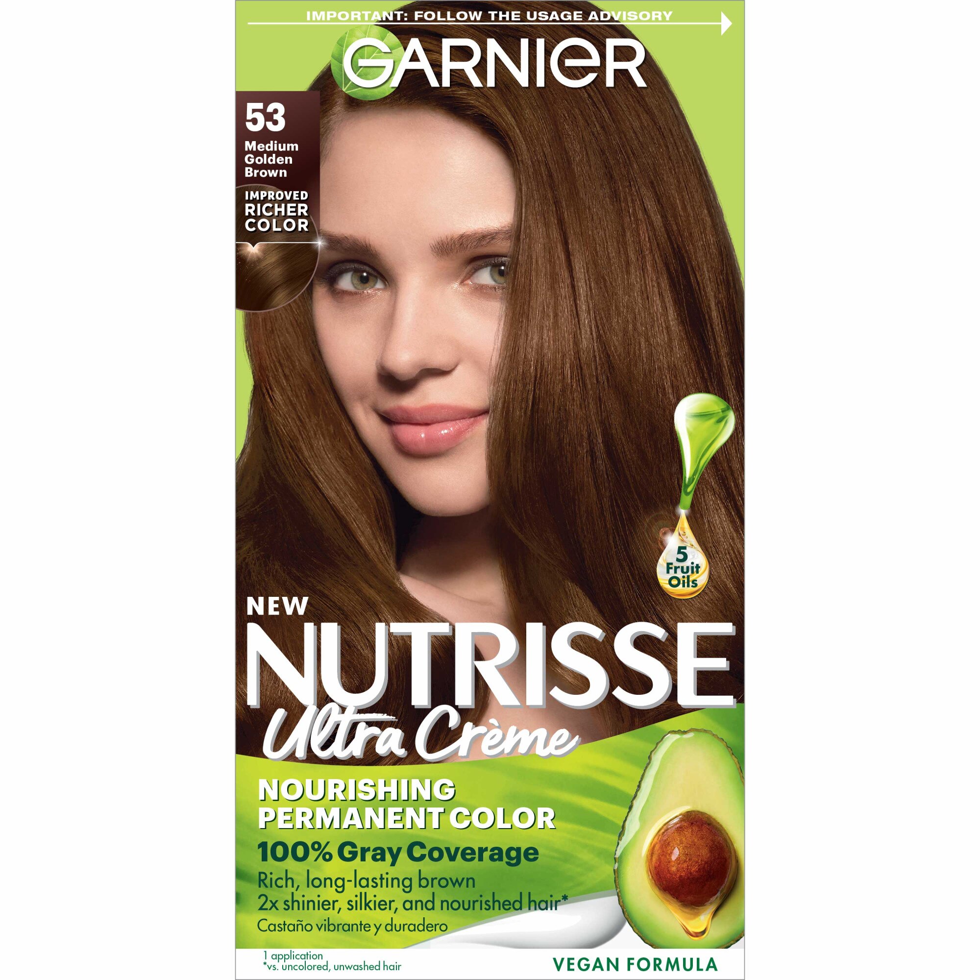 Garnier Nutrisse Nourishing Permanent Hair Color Creme, 53 Medium Golden Brown , CVS
