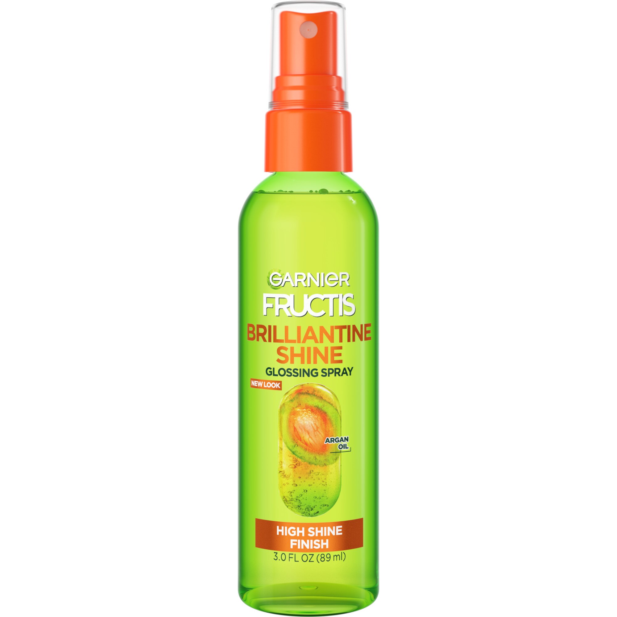 Garnier Fructis Brilliantine Shine - Spray para dar brillo al cabello, atomizador, fijación fuerte, 3 oz
