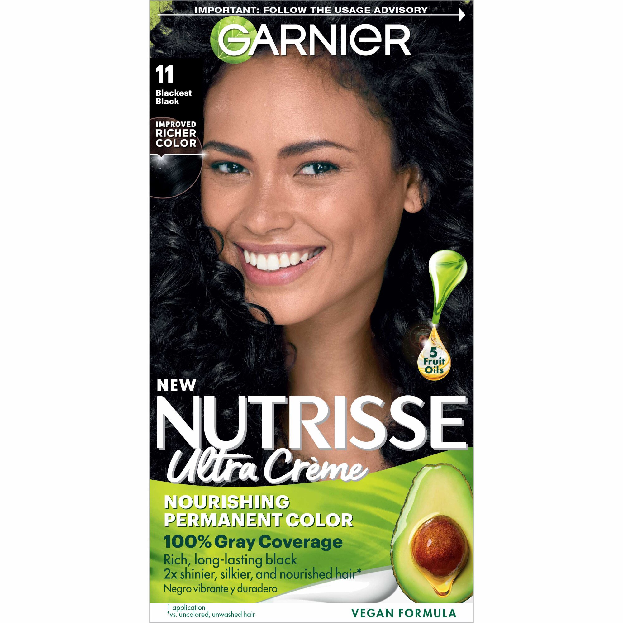 Garnier Nutrisse Nourishing Permanent Hair Color Creme, 11 Blackest Black , CVS