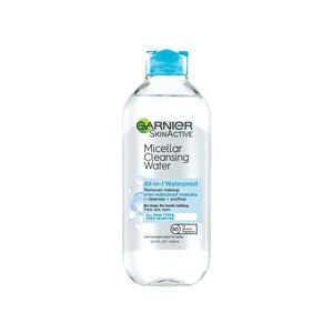 Garnier SkinActive - Agua micelar de limpieza para maquillaje resistente al agua
