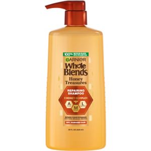 Garnier Whole Blends Honey Treasures - Champú reparador para cabello dañado, 28 oz